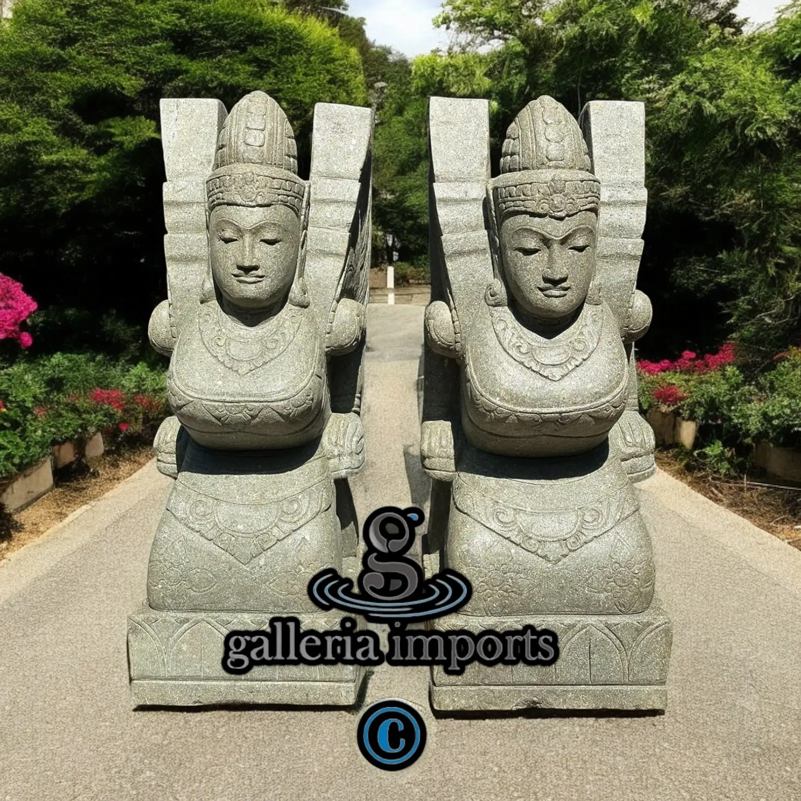 Bali Angel Pair Green Stone
