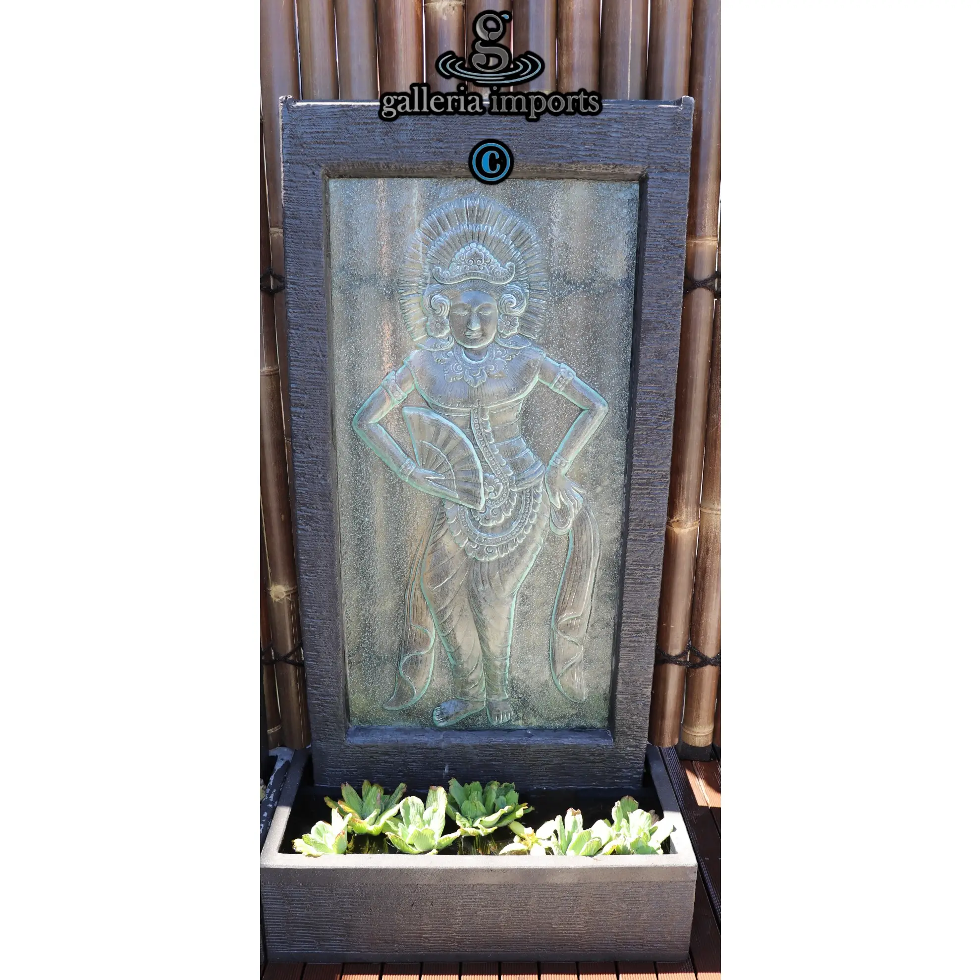 Balinese Lady Glass Wall Fountain