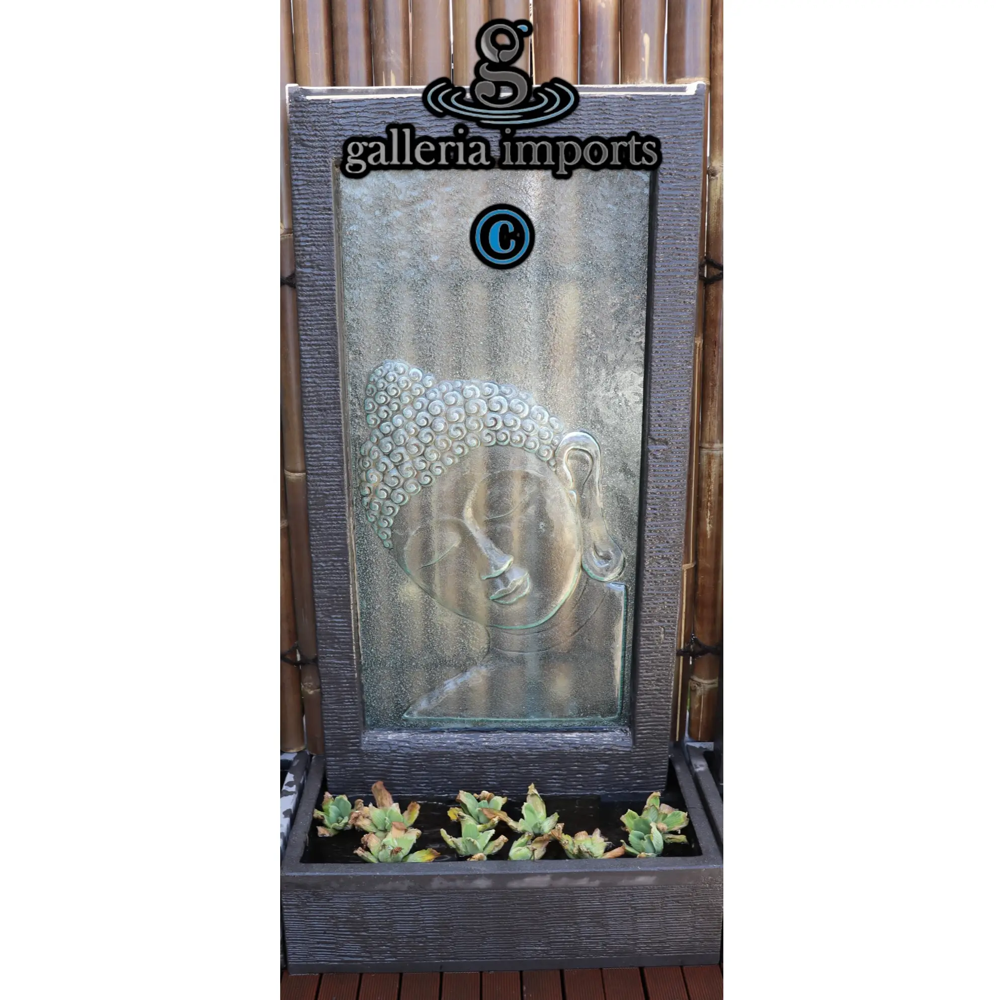 Buddha Sleeping Glass Wall Fountain