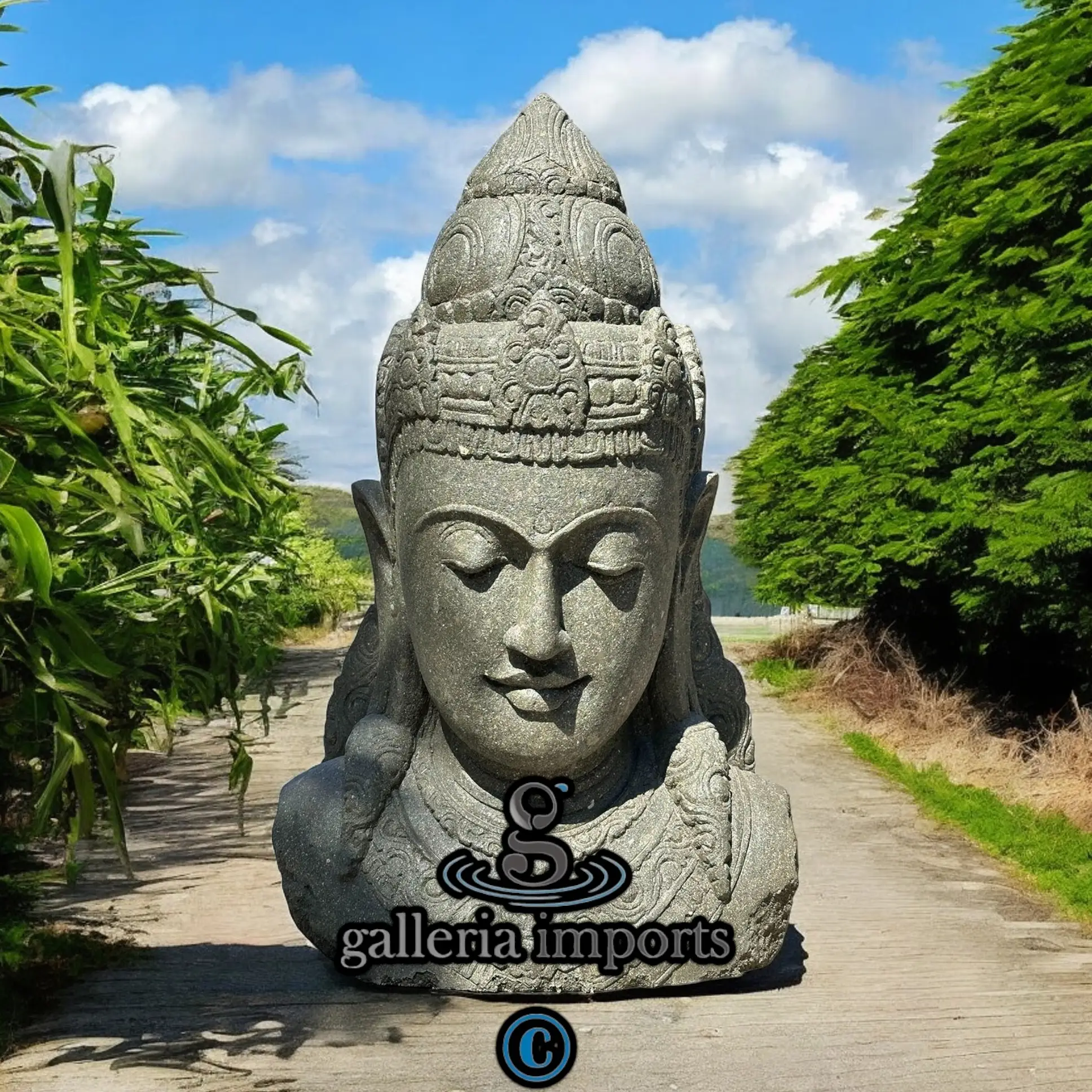 Dewi Head Green Stone 150cm | 59" H