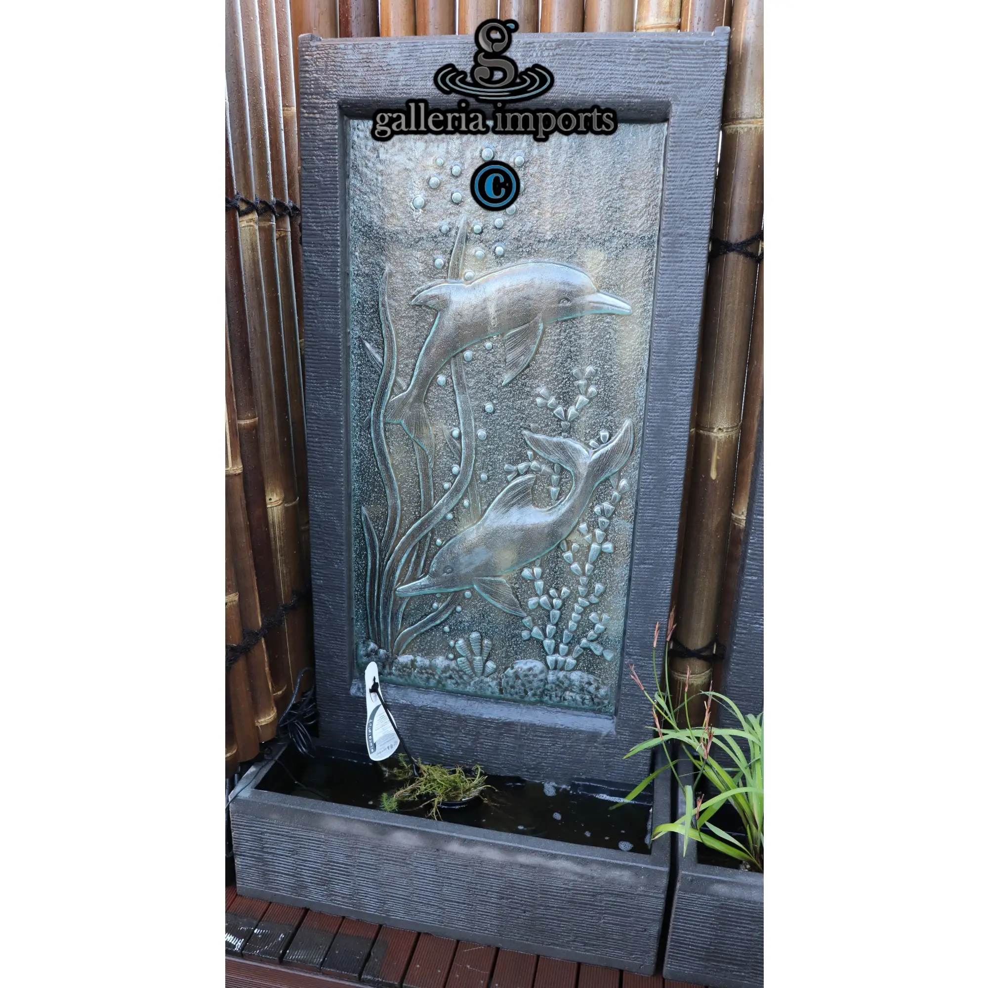 Dolphin Glass Wall Fountain