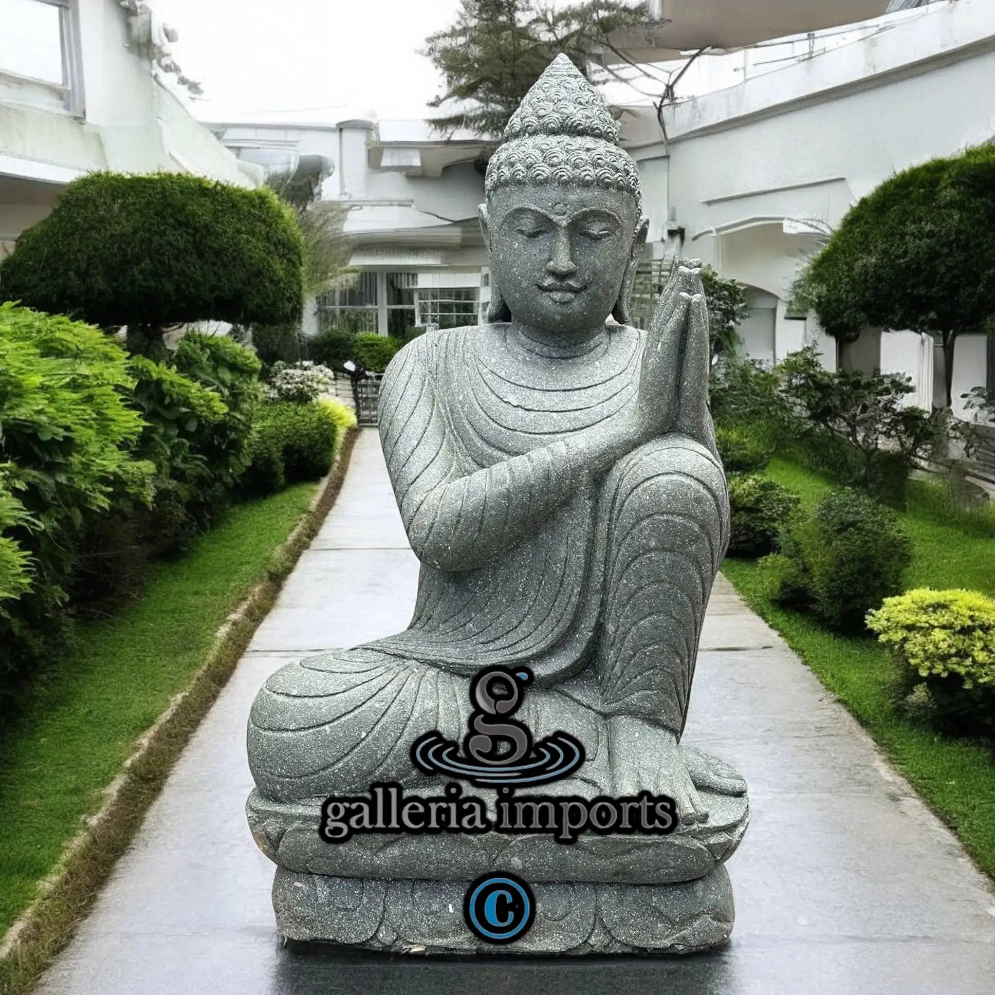 Relax Buddha Green Stone 100cm | 39' H Model 1