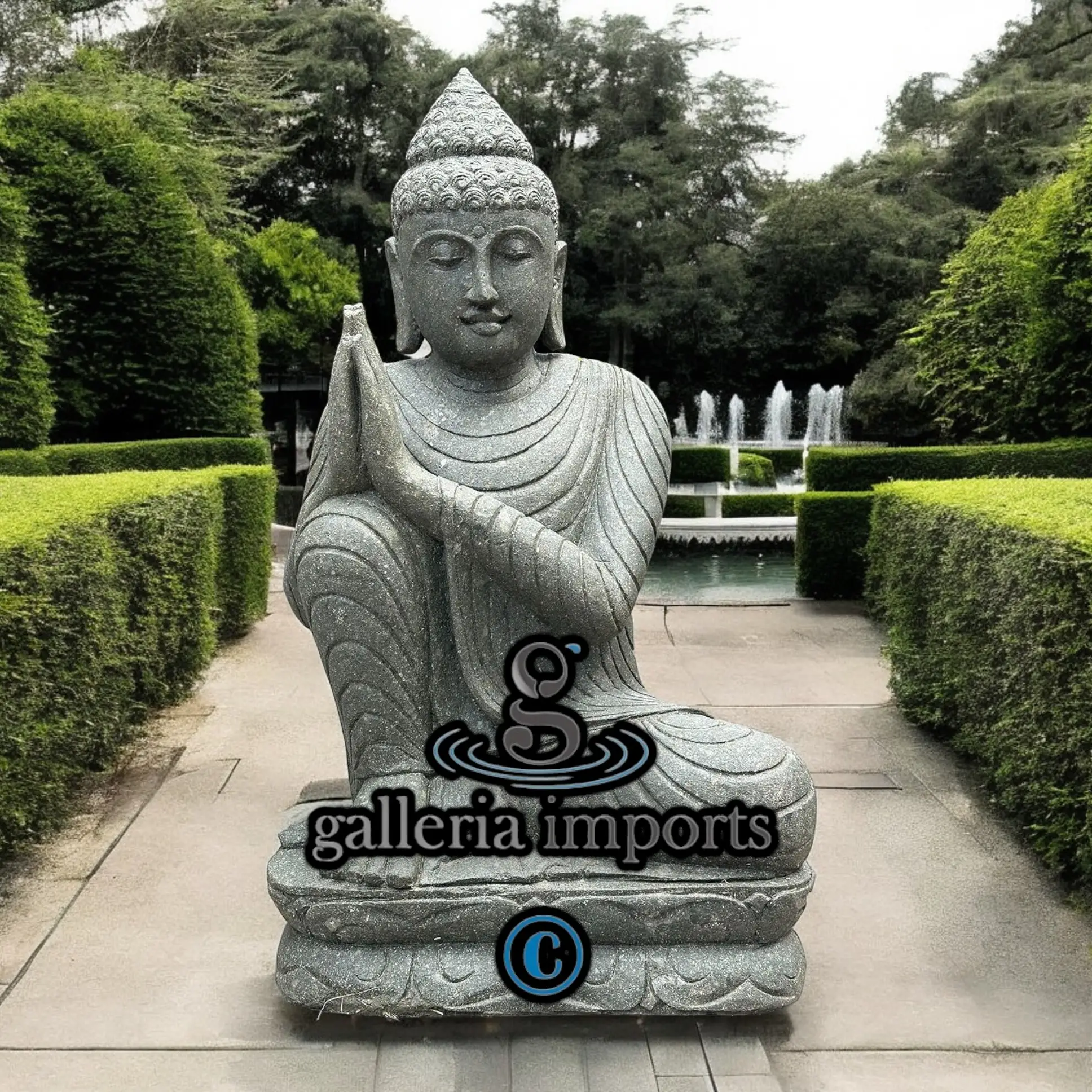 Relax Buddha Green Stone 100cm | 39" H Model 2