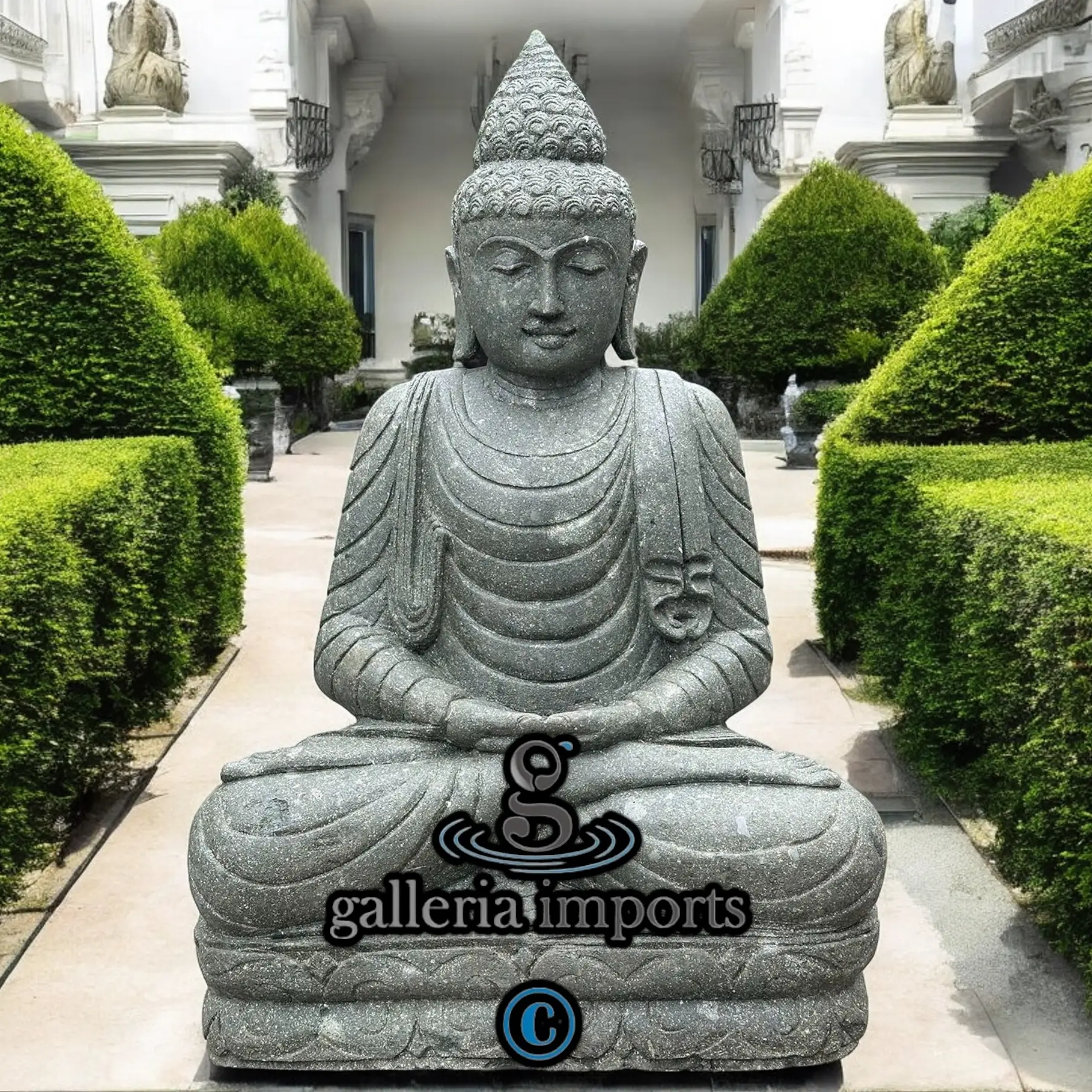 Sitting Buddha Green Stone 100cm | 39" H Model 2