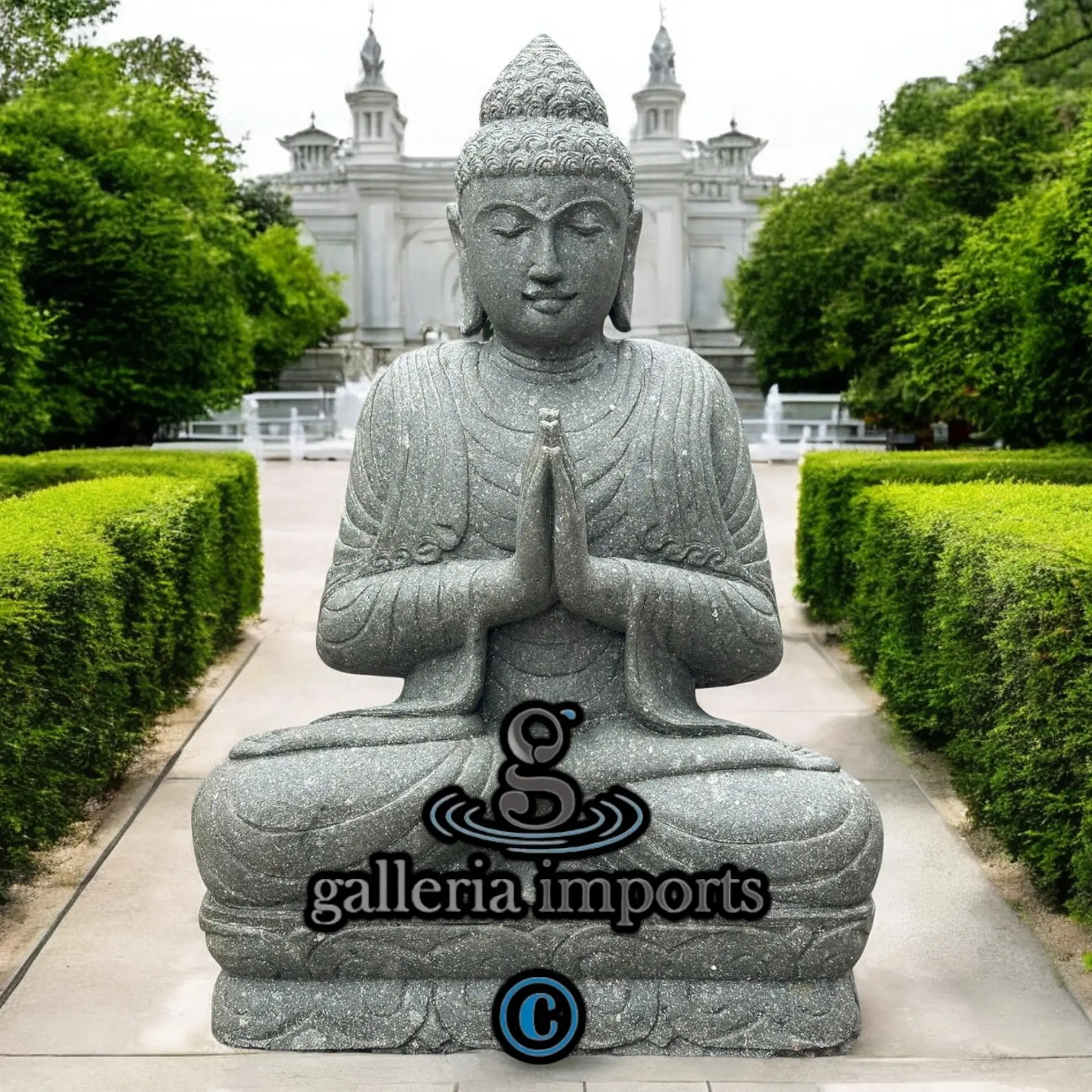 Sitting Buddha Green Stone 100cm | 39" H Model 4