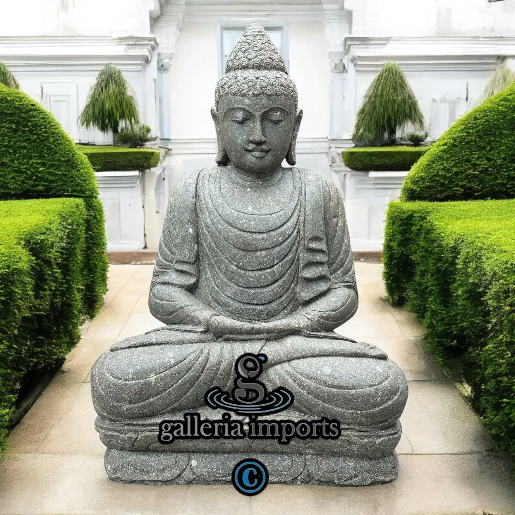 Sitting Buddha Green Stone 100cm | 39" H Model 1