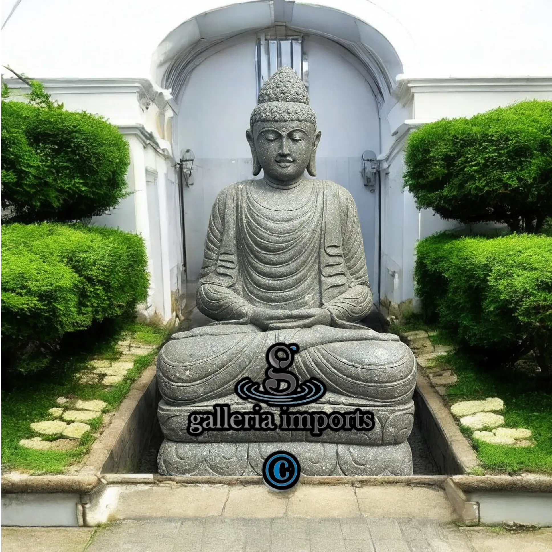 Sitting Buddha Green Stone 150 Cm H