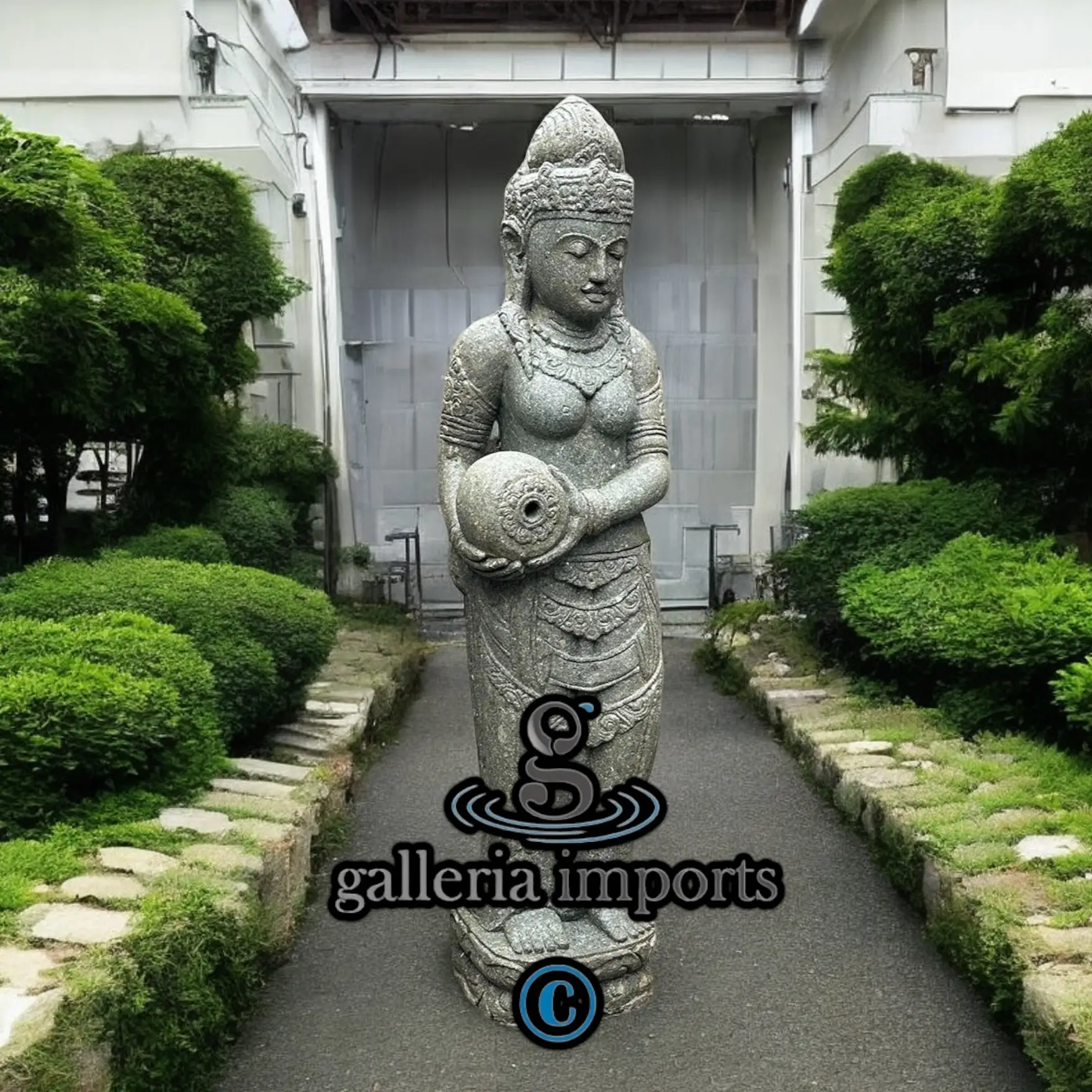 Standing Buddha Green Stone Statue 150cm | 59" H Model 2